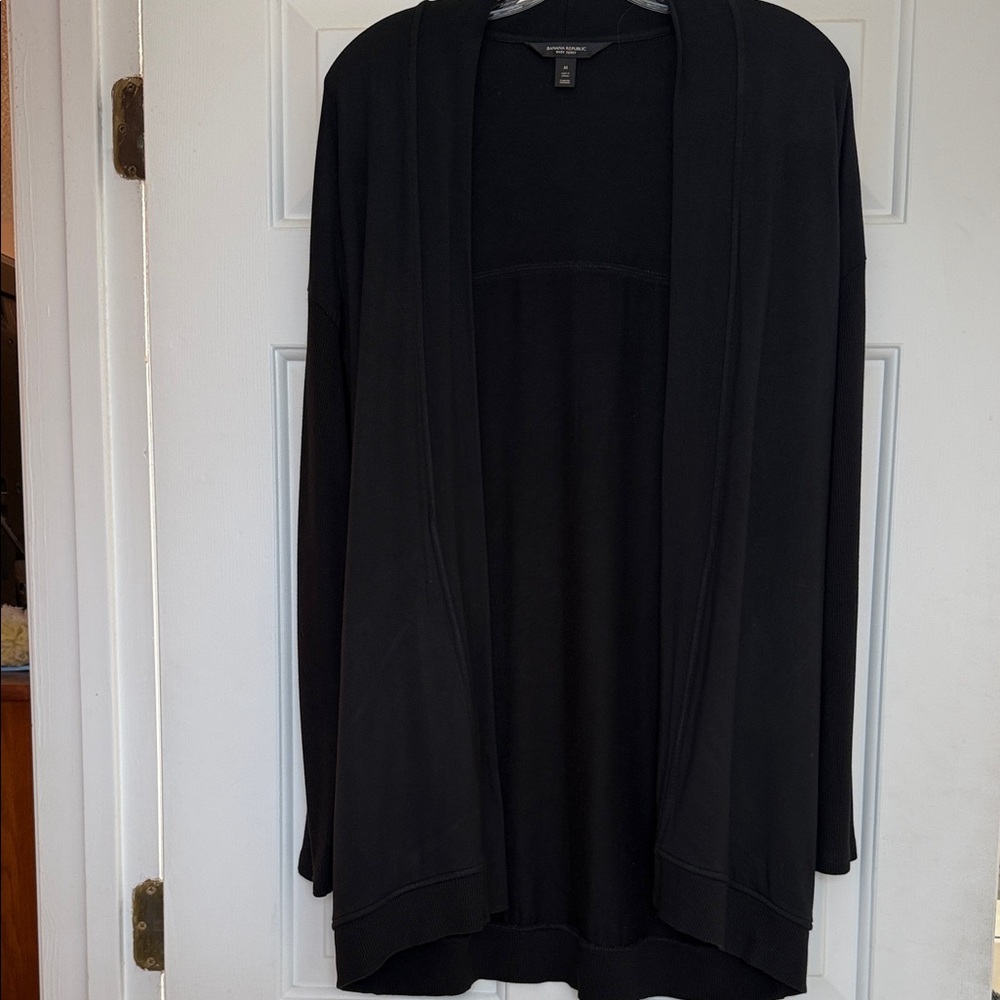Banana Republic Black Baby Terry Cardigan